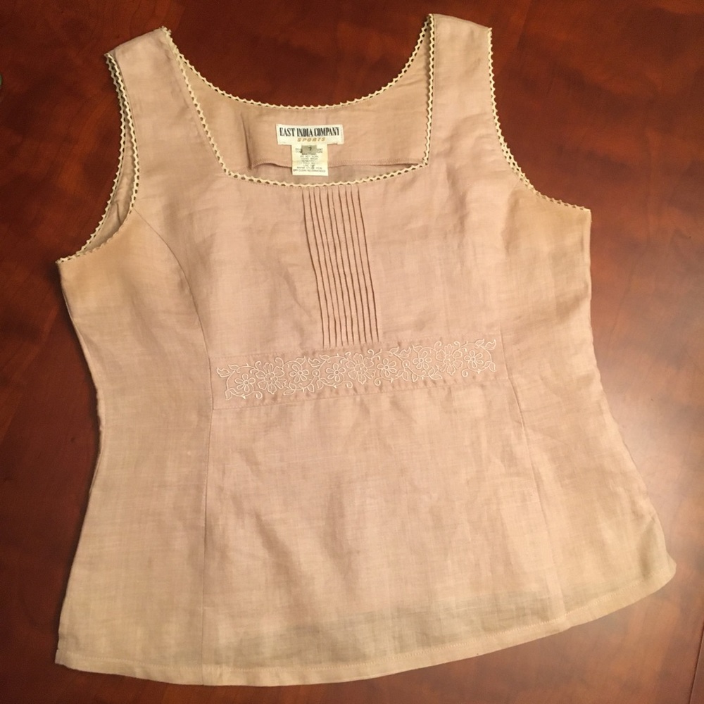 Linen top with side zipper